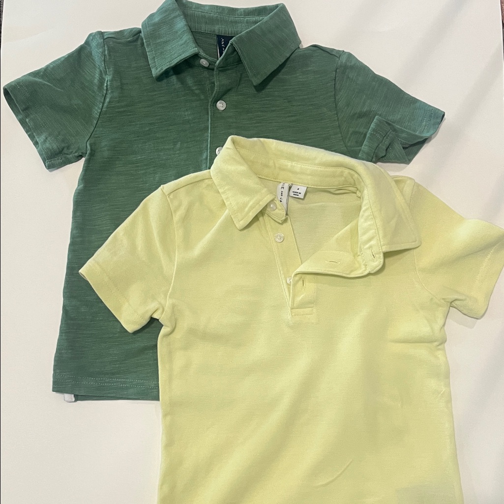 Kids Polo Shirt  Green  Light Yellow Janie And Jack